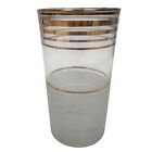Vintage Mcm Gold Rim Water Glasses With Frosted Bottom Round 4 75  Set Of 4