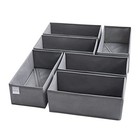 6 Packs Dresser Drawer Organizers For Clothing woven-fabric 1 Large Cell Gray