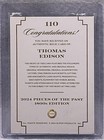 2024 Pieces Of The Past 1800s Thomas Edison Original Handwritten Document Relic