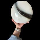 Vintage Mcm Toyo Japan Pottery Ikebana Vase Black White Mid Century Postmodern
