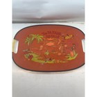 Vintage The Bahama Islands Souvenir Serving Tray Map Graphic Orange Retro Decor