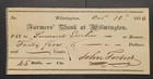 Antique Vintage Ephemera 1834 Farmers Bank At Wilmington Bank Check-de-lot Of  2