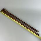 Lot 2 Antique Hand Carved Bamboo Wood Asian Chinese Japanese Cane Walking Stick
