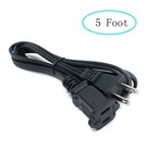 Black Extension Cord 2 Prong Short Indoor Small Power Cable Male To Female 18 Aw