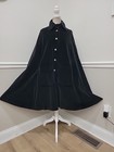 Vintag 60  Black Velvet Big Collar   Patch Pockets Mod goth boho Cape  poncho 