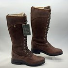 Us W11 Ariat Wythburn Tall H20 Leather Lace Up Lined Boots Dark Brown Waterproof