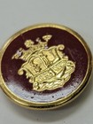 Vintage Set Of 6 Gold  Brown Enamel Heraldic Crest Blazer Buttons 13 16  Shank