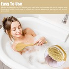 Premium Natural Bristle Wooden Bath Shower Body Back Dry Skin Brush Spa Scrubber