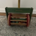 Vintage Playskool Wooden Push pull Toy With Marbles 1950s