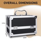 Portable Diamond Texture Aluminum Makeup Storage Bag With Mirror   Key Black