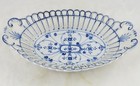 Continental Blue Flute Pierced Reticulated Porcelain Basket Ks Maker s Mark