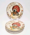 Pottery Barn S 4 Botanical Harvest Turkey Dinner Plates 10 75  Nib Thanksgiving