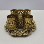 Vtg Gold To E Metal Filigree 5 Tube Vanity Lipstick Holder Stylebuilt Ny   65