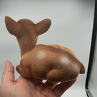 Vintage Deer Fawn Felt Flocked Figurine Hong Kong 4    Mcm Christmas Decor