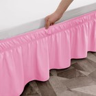 Wrap Around Ruffled Full Bed Skirt With Elastic Belt  Pink Bedskirt