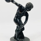 Antique Bronze Statue Discobolus Of Myron Disc Thrower Round Bottom Details