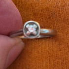 Vintage Wedding Ring Set 14k White Gold 8-10 Point Diamond Size 6 Petite