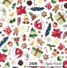  2458  Two Paper Luncheon Decoupage Art Craft Napkins - Christmas Things Objects