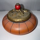 Antique Glass Powder Jar With Lid