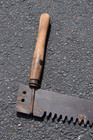 Vintage Two Man Crosscut Saw 57  Wood Handle Tcc Co Logging Lumber Tool