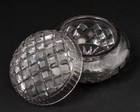 Vintage Abp American Brilliant Cut Glass Powder Box Dresser Vanity Jar Lid 4 5 