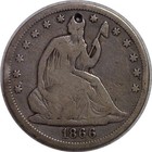1866 50c Seated Liberty Half Love Token Initials A M K