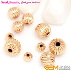 14k Yellow Gold Filled Round Corrugated Spacer Beads Jewelry Making 4mm 5mm 6mm