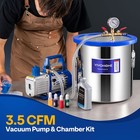 5 Gal Vacuum Chamber With 3 5 Cfm 1 Stage Pump For Degassing Tempered Glass Lid