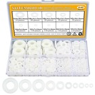 640-piece 8-size White Nylon Washers Assortment Kit - Metric   Flat Washers  m2-