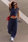 New Free People Hot Shot Crossover Set Midnight Navy Fp Movement Size M Medium