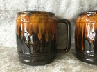 2 Rare Vintage Niagara Falls Canada Wine Barrel Shape Coffee Mugs Made In Canada