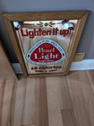 Nos Vintage Beer Pearl Light Beer Mirror Sign Texas Lonestar Rare New