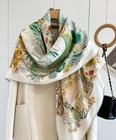 70  Cashmere 30  Silk Scarf Square Shawl  53  2 Face Castle Print Large Wrap