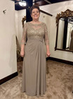 Mother Of The Bride Dresses Round Neck  3 4 Sleeve Chiffon Wedding Evening Gown