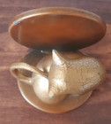 Vintage 1930 s-1940 s Bronzed Cat Bookend  Nuart Creations  New York  only One 