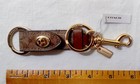 Coach Signature Keychain Trigger Snap Bag Charm Key Ring Fob F49314 Khaki