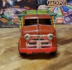 Marx 1950 s Lazy Day Farms Tin Pressed Steel Toy Dairy Truck Vintage Nice Red