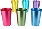 New 6 Pcs Anodized Aluminum Tumblers Drinking Glasses Vintage Retro Metal Cup