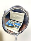 Antique 1928 Asprey Sterling Silver Guilloche Enamel Vanity Set 5 Bond St London