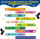 40 Pcs Bible Verses Religious Christian Slap Bracelets For Vbs Jesus Love You Wr