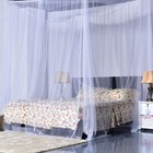 Costway Ht0585wh White 4-corner Bed Canopy Mosquito Net For Full queen king