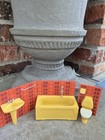 Vintage Lundby 1970s Mod Dollhouse Bathroom Set Tub Sink Toilet Vanity Liight