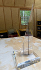 Vintage Will Grant Lucite Sculpture Signed Back   Clear Pinnacle Modern Optical 