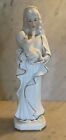 Vintage Porcelain Madonna And Child Statue   Night Lamp W  Metallic Gold Trim