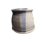 Studio Pottery Yarn Bowl Blue light   Dark Gray Handmade Signed  fay