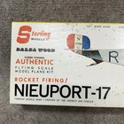 Vintage Nieuport-17 Biplane Sterling Balsa Model Airplane Kit Rocket Firing Nos