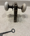 Antique Corbin Victorian Porcelain Door Knob With Mortise Lock  Hardware Set