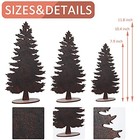  3 Pieces Wood Table Christmas Tree Miniature Pine Trees Mini Burlywood
