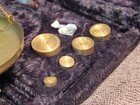 Antique 50g Manual Brass Balance Scale Weights Velvet Case Made India