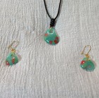 Artisan Hand Made Fused Glass Matching Necklace And Earrings